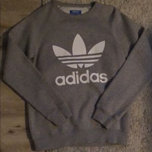 Size small grey adidas crew neck sweatshirt